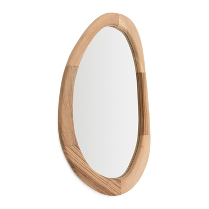 Selem mungur wood mirror with natural finish 60 x 107 cm