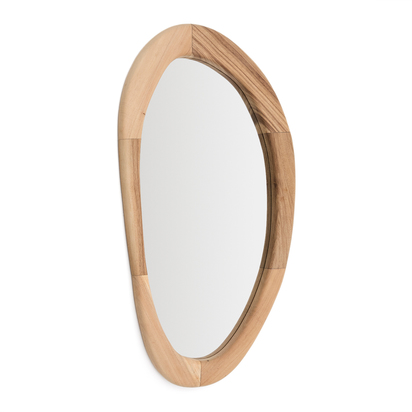 Selem mungur wood mirror with natural finish 60 x 107 cm