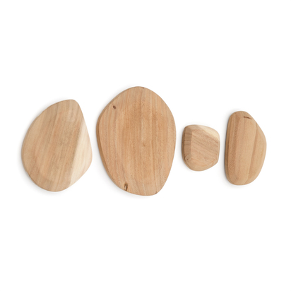 Selem Set of 4 mungur wood wall panels