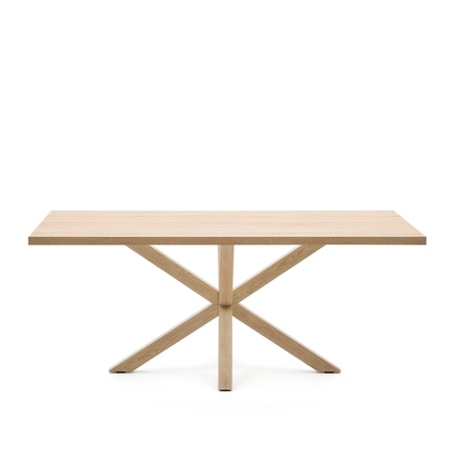 Argo table in melamine with natural finish and wood-effect steel legs 200 x 100 cm