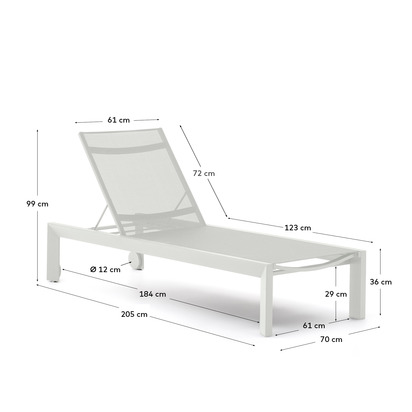 Canutells aluminum sun lounger with grey finish
