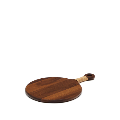 Sardis small round serving board FSC 100% acacia wood and rattan