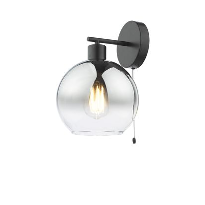 Där Lycia Glass Wall Light Black/Ombre Glass | H29 x W20 x D21cm