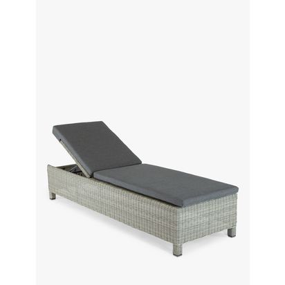 KETTLER Palma Sunlounger White Wash/Grey Taupe | H38 x W46 x L209cm