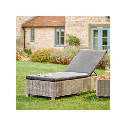 KETTLER Palma Sunlounger White Wash/Grey Taupe | H38 x W46 x L209cm