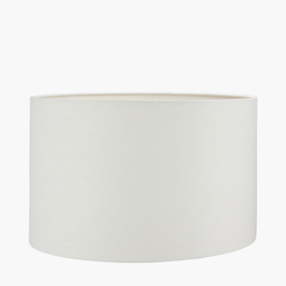 Lino 50cm White Self Lined Linen Cylinder Lampshade