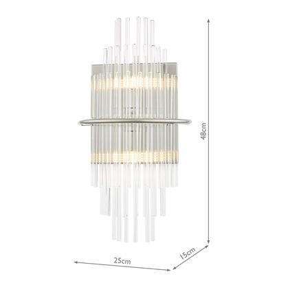 Där Lukas Tiered Glass Wall Light Polished Chrome