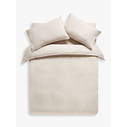 John Lewis Comfy & Relaxed Washed Linen Bedding Natural | W220.00cm * D260.00cm