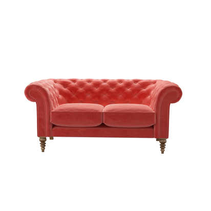 Oscar 2 Seat Sofa in Dusty Rose Cotton Matt Velvet
