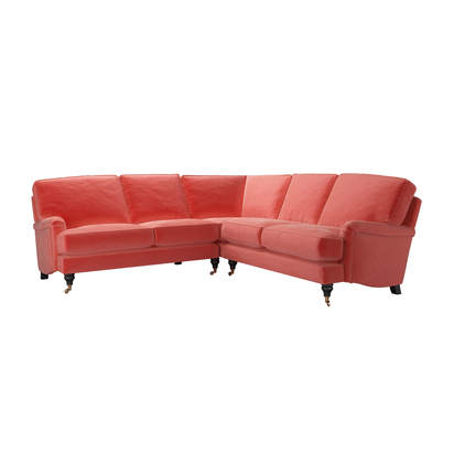 Bluebell Medium Corner Sofa in Dusty Rose Cotton Matt Velvet