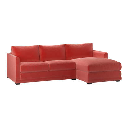 Aissa Small RHF Chaise Sofa in Dusty Rose Cotton Matt Velvet