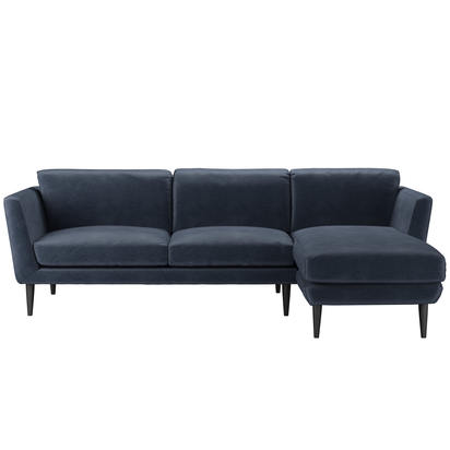 Holly Medium RHF Chaise Sofa in Armour Smart Velvet