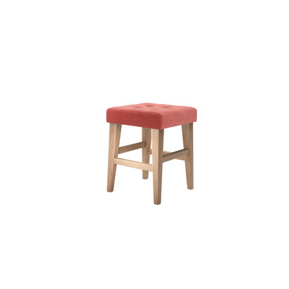 Buttons Short Stool in Dusty Rose Cotton Matt Velvet