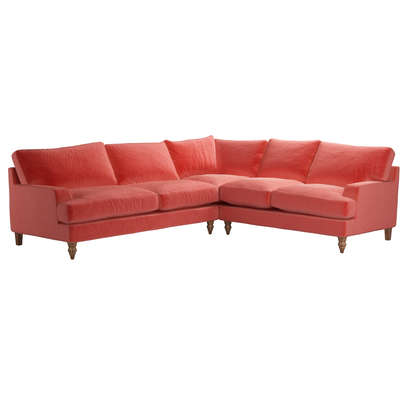 Isla LHF 2.5 Seat w RHF 2 Seat in Dusty Rose Cotton Matt Velvet