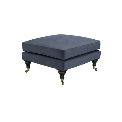 Bluebell Medium Square Footstool in Armour Smart Velvet