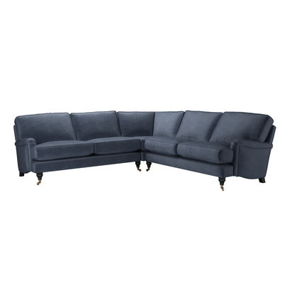 Bluebell Large Corner Sofa in Armour Smart Velvet
