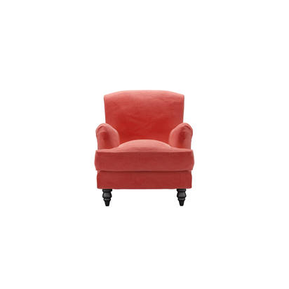 Snowdrop Small Armchair in Dusty Rose Cotton Matt Velvet