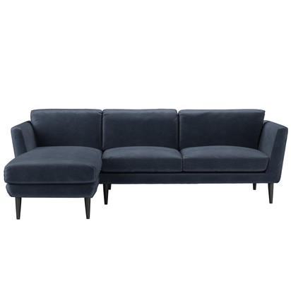 Holly Medium LHF Chaise Sofa in Armour Smart Velvet