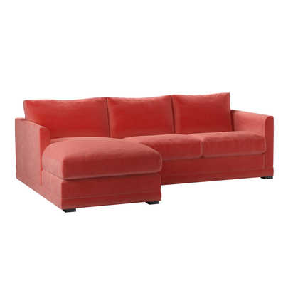 Aissa Small LHF Chaise Sofa in Dusty Rose Cotton Matt Velvet