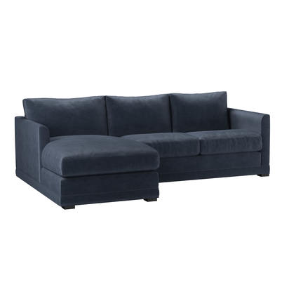 Aissa Small LHF Chaise Sofa in Armour Smart Velvet