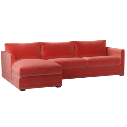 Aissa Large LHF Chaise Sofa in Dusty Rose Cotton Matt Velvet