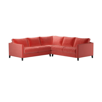 Izzy Small Corner Sofa in Dusty Rose Cotton Matt Velvet