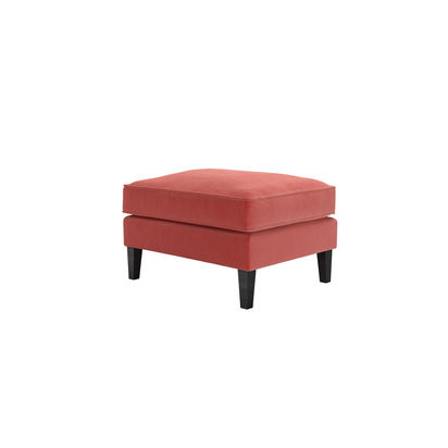 Iggy Medium Rectangular Footstool in Dusty Rose Cotton Matt Velvet