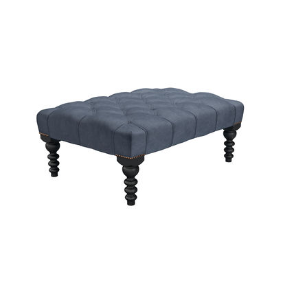 Valentin Medium Rectangular Footstool in Armour Smart Velvet