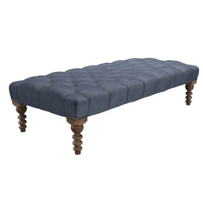Valentin Large Rectangular Footstool in Armour Smart Velvet