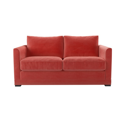Aissa 2 Seat Sofa Bed in Dusty Rose Cotton Matt Velvet