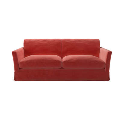 Otto 3 Seat Sofa Bed in Dusty Rose Cotton Matt Velvet