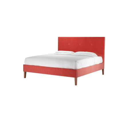 Avery 130cm Super King Bed in Dusty Rose Cotton Matt Velvet