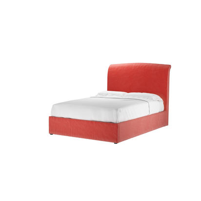 Thea Double Ottoman Bed in Dusty Rose Cotton Matt Velvet