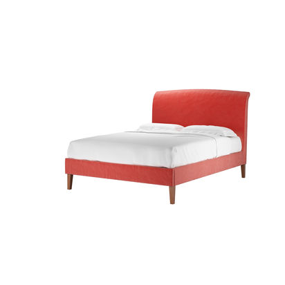 Thea King Bed in Dusty Rose Cotton Matt Velvet