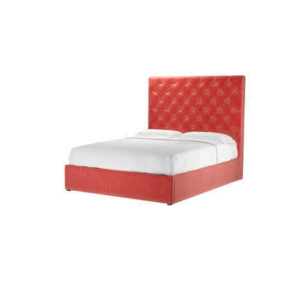 Rosalie 150cm King Ottoman Bed in Dusty Rose Cotton Matt Velvet