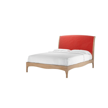 Emilia King Bed in Dusty Rose Cotton Matt Velvet
