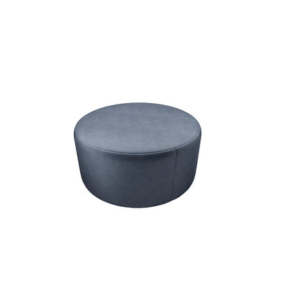 Luna Large Round Footstool in Armour Smart Velvet