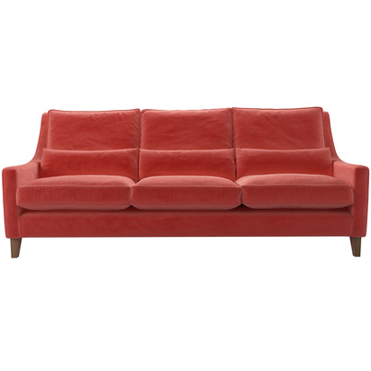 Iggy High Back 4 Seat Sofa in Dusty Rose Cotton Matt Velvet