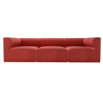 Cohen 3 Seat Sofa in Wild Raspberry Smart Velvet