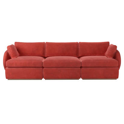 Ren 3 Seat Sofa in Wild Raspberry Smart Velvet