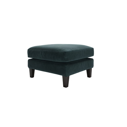 Izzy Medium Rectangular Footstool in Deep Forest Aquaclean Clever Velvet