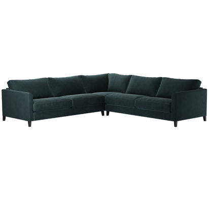 Izzy Large Corner Sofa in Deep Forest Aquaclean Clever Velvet