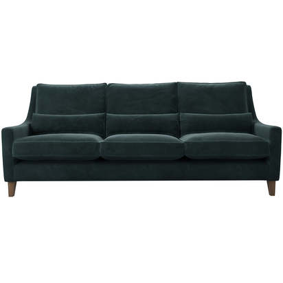 High Back Iggy 4 Seat Sofa in Deep Forest Aquaclean Clever Velvet