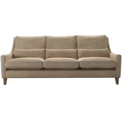High Back Iggy 4 Seat Sofa in Fawn Aquaclean Clever Velvet
