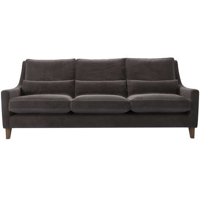 High Back Iggy 4 Seat Sofa in Shale Aquaclean Clever Velvet