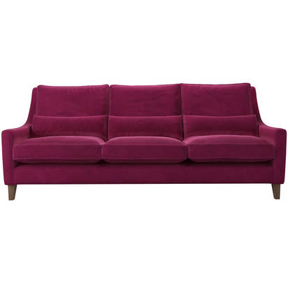High Back Iggy 4 Seat Sofa in Persian Rose Smart Velvet