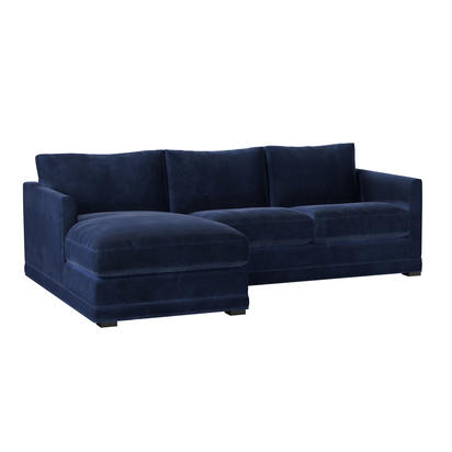 Aissa Small LHF 2 Seat Chaise Sofa Bed in Cruise Smart Velvet