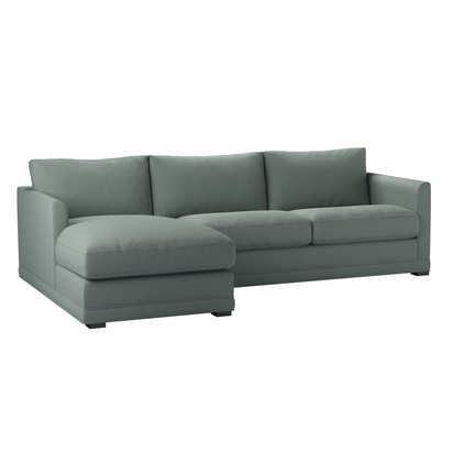 Aissa Medium LHF 2.5 Seat Chaise Sofa Bed in Hidden Cove Brushed Linen Cotton
