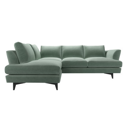 Lars LHF Open End Corner Sofa in Sage Smart Velvet