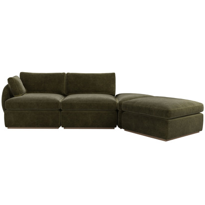 Ren LHF Modular Sofa in Juniper Aquaclean Clever Chenille